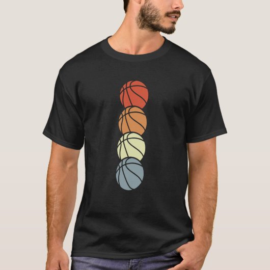 Vintage Basketball Balls T-shirt (Voorkant)