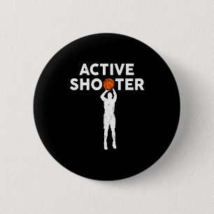 Vintage basketballspeler actieve schutter basketba ronde button 5,7 cm