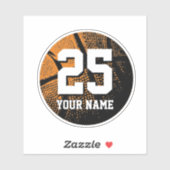 Vintage basketbalshirt nummer vinyl sticker  (Vel)