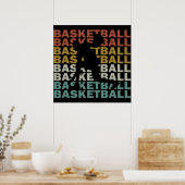 vintage basketbalspeler poster (Keuken)