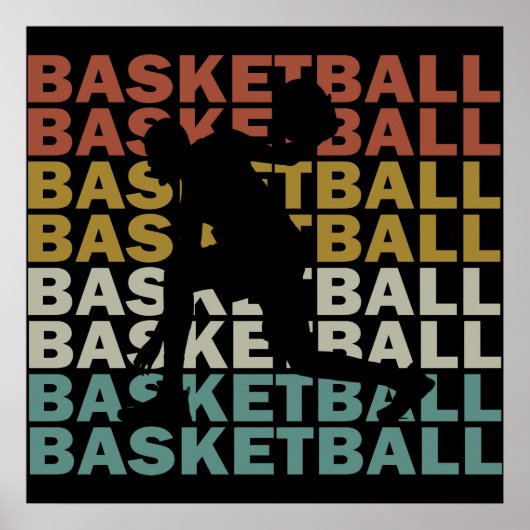 vintage basketbalspeler poster (Voorkant)
