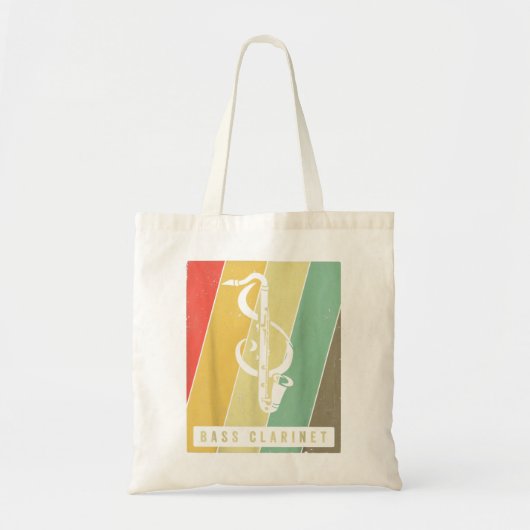 Vintage Bass Clarinet Player Music Retro254 Tote Bag (Voorkant)