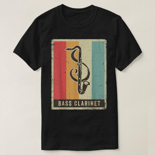 Vintage Bass Clarinet Player Music Retro2 T-shirt (Design voorkant)