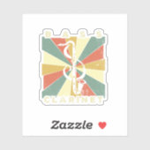 Vintage Bass Clarinet Player Music Retro Gift Sticker (Vel)
