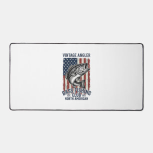 Vintage Bass Vissen Amerikaanse Vlag Shirt Ontwerp Bureaumat