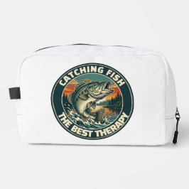 Vintage Bass Vissen Therapie Retro Badge Toilettasje