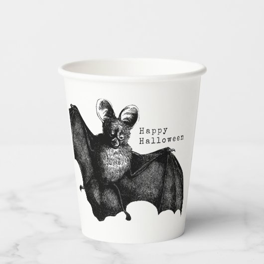 Vintage Bat Halloween Papieren Bekers (Achterkant)