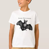Vintage Bat Halloween van Creepy Flying T-shirt (Voorkant)