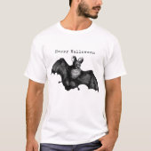 Vintage Bat Halloween van Creepy Flying T-shirt (Voorkant)