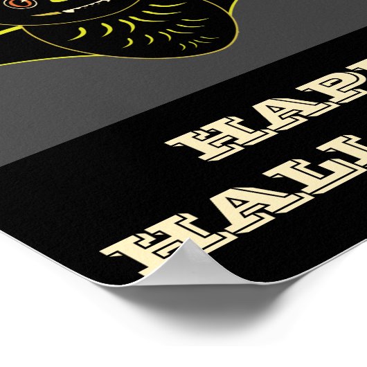 Vintage Bat Happy Halloween Poster (Hoek)