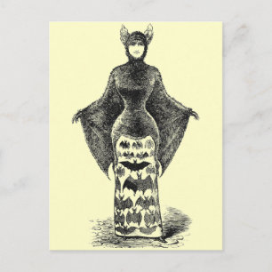 Vintage Bat Lady Briefkaart