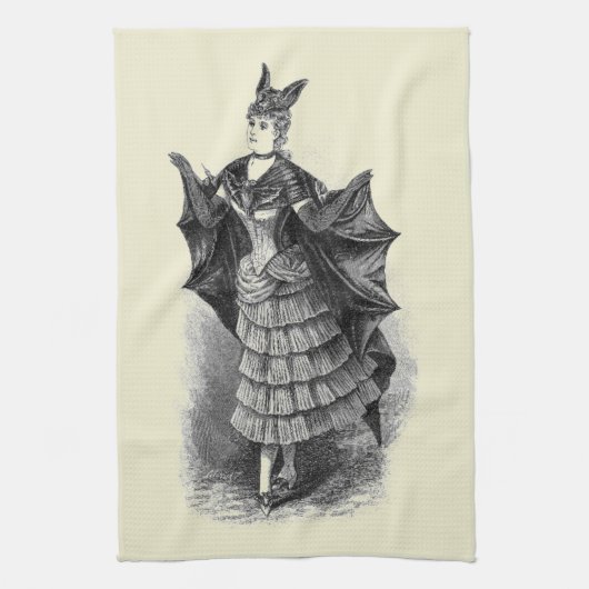 Vintage Bat Lady Theedoek (Verticaal)