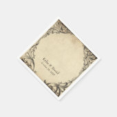 Vintage Bat Until Death Black Parchment Wedding Servet (Hoek)