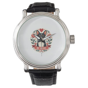 Vintage Be Mine Corgi Valentijns Bloemrijke Folk A Horloge