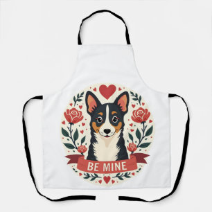 Vintage Be Mine Corgi Valentijns Bloemrijke Folk A Schort