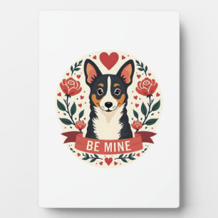 Vintage Be Mine Corgi Valentijnsdag Bloemrijke Fol Fotoplaat