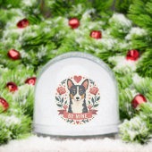 Vintage Be Mine Corgi Valentine Floral Folk Art De Sneeuwbol (Kerstmis)