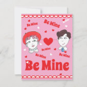 Vintage Be Mine Valentines Flat Card (Voorkant)