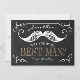 Vintage Be My Best Man Bruidsjonkers Kaart