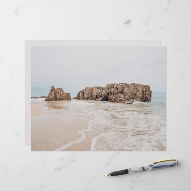 Vintage beach aesthetic scrapbook paper (Voorkant / Achterkant in situ)