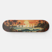 Vintage Beach Hawaii Persoonlijk Skateboard (Horizontaal)