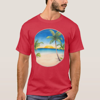 Vintage Beach Landscape retro T-shirt