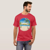 Vintage Beach Landscape retro T-shirt (Voorkant volledig)