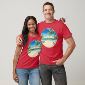 Vintage Beach Landscape retro T-shirt (Unisex)