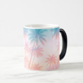 Vintage Beach Sunset Palm Trees Pastel             Magische Mok (Voorkant rechts)