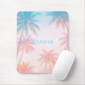 Vintage Beach Sunset Palm Trees Pastel             Muismat (Met muis)