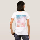 Vintage Beach Sunset Palm Trees Pastel             T-shirt (Achterkant volledig)