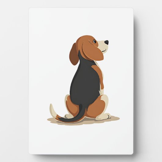 Vintage Beagle Dog Back View Illustration Pet Love Fotoplaat (voorkant)