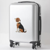 Vintage Beagle Dog Back View Illustration Pet Love Sticker (Koffer)