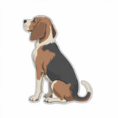 Vintage Beagle Dog Back View Illustration Pet Love Sticker (Voorkant)