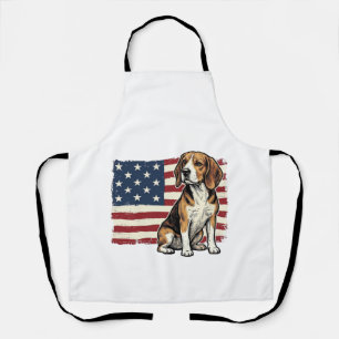 Vintage Beagle Patriottische Vlag Hond Shirt Ontwe Schort