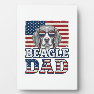 Vintage Beagle Vader Patriottisch Hond Shirt Ontwe Fotoplaat