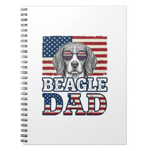 Vintage Beagle Vader Patriottisch Hond Shirt Ontwe Notitieboek
