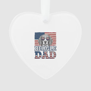 Vintage Beagle Vader Patriottisch Hond Shirt Ontwe Ornament