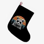 Vintage Bear with Sunglasses Grote Kerstsok (Voorkant (Hangend))