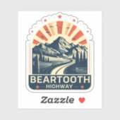 vintage Beartooth Highway us 212 Montana weg Sticker (Vel)
