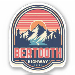 vintage Beartooth Highway us 212 Montana weg Sticker