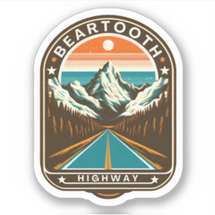 vintage Beartooth Highway us 212 Montana weg Sticker