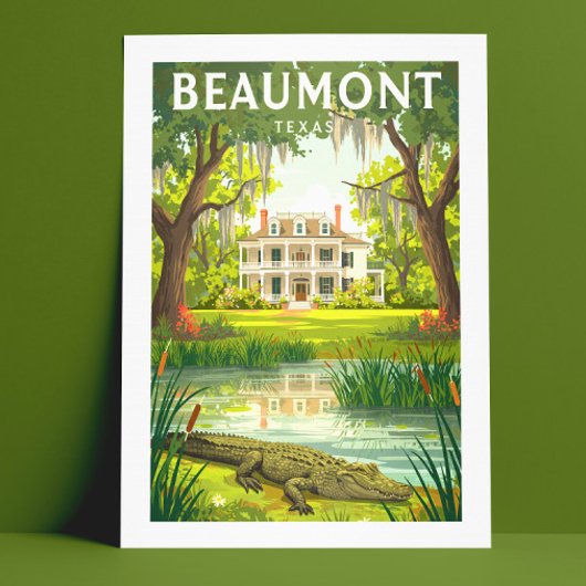 Vintage Beaumont Texas Briefkaart