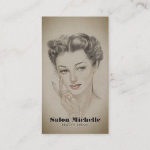 Vintage Beauty Salon Estheticus Visitekaartje