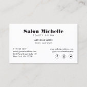 Vintage Beauty Salon Makeup Artist Visitekaartje (Achterkant)