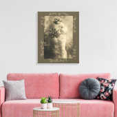 Vintage Beauty with cut flowers Canvas Afdruk (Insitu (Woonkamer))