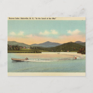 Vintage, Beaver Lake, Asheville, North Carolina Briefkaart