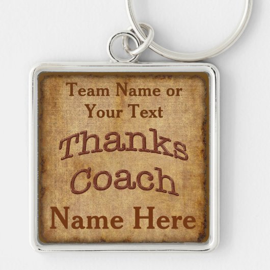 Vintage Bedankt Coach Cadeau-ideeën met Naam en Te Sleutelhanger (Voorkant)