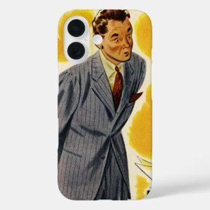 Vintage bedrijf, gestoorde CEO directeur baas werk iPhone 16 Hoesje
