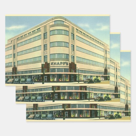 Vintage bedrijf, Knapp's warenhuis Inpakpapier Vel (Set)